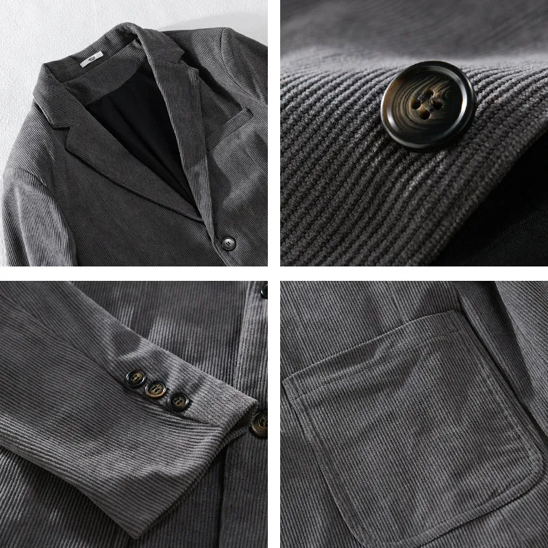 Herren Kordsakko im smart-casual Stil mit klassischer Knopfleiste Nord Taschen