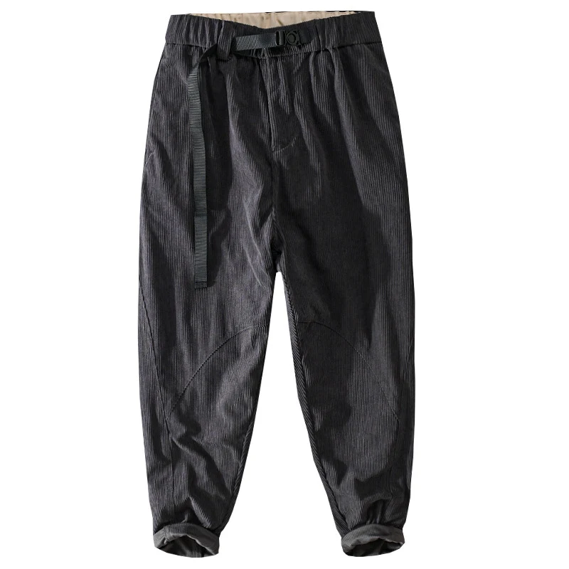 Herren Kord-Chino mit elastischem Bund, Gurtbandschließe und konischem Schnitt Nord Taschen