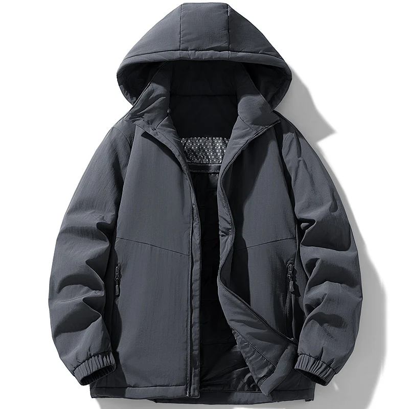 Herren Gepolsterte Thermo-Winterjacke mit Kapuze, wasserabweisender Außenhaut und Reißverschlusstaschen Nord Taschen