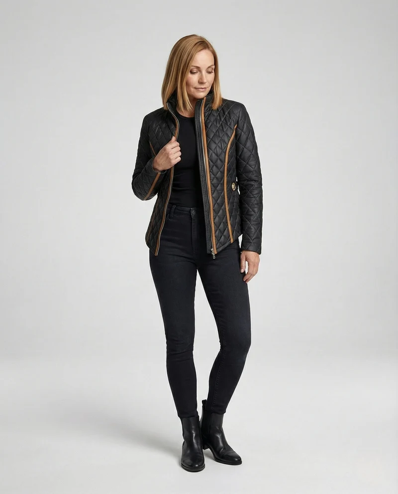 Damen Steppjacke mit Stehkragen