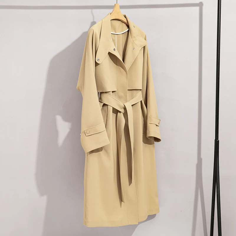 Damen Trenchcoat mit Bindegürtel und abnehmbarem Cape-Detail Nord Taschen