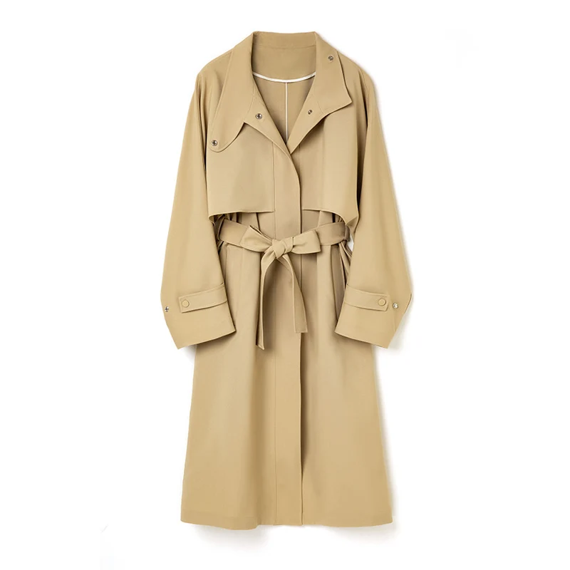 Damen Trenchcoat mit Bindegürtel und abnehmbarem Cape-Detail Nord Taschen