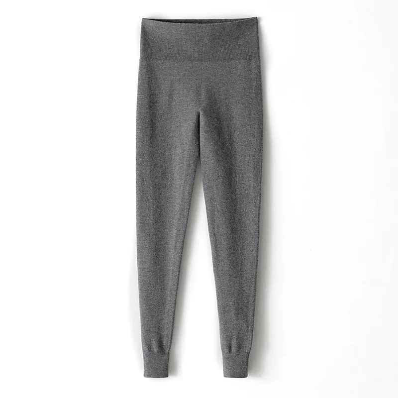Damen Thermo-Feinstrick-Leggings mit hoher Taille und geripptem Knöchelabschluss Nord Taschen