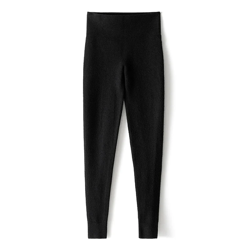 Damen Thermo-Feinstrick-Leggings mit hoher Taille und geripptem Knöchelabschluss Nord Taschen