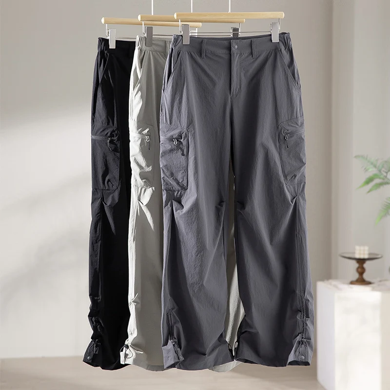 Damen Technische Weite Cargo-Hose mit verstellbarem Saum und Mehrfachtaschen Nord Taschen