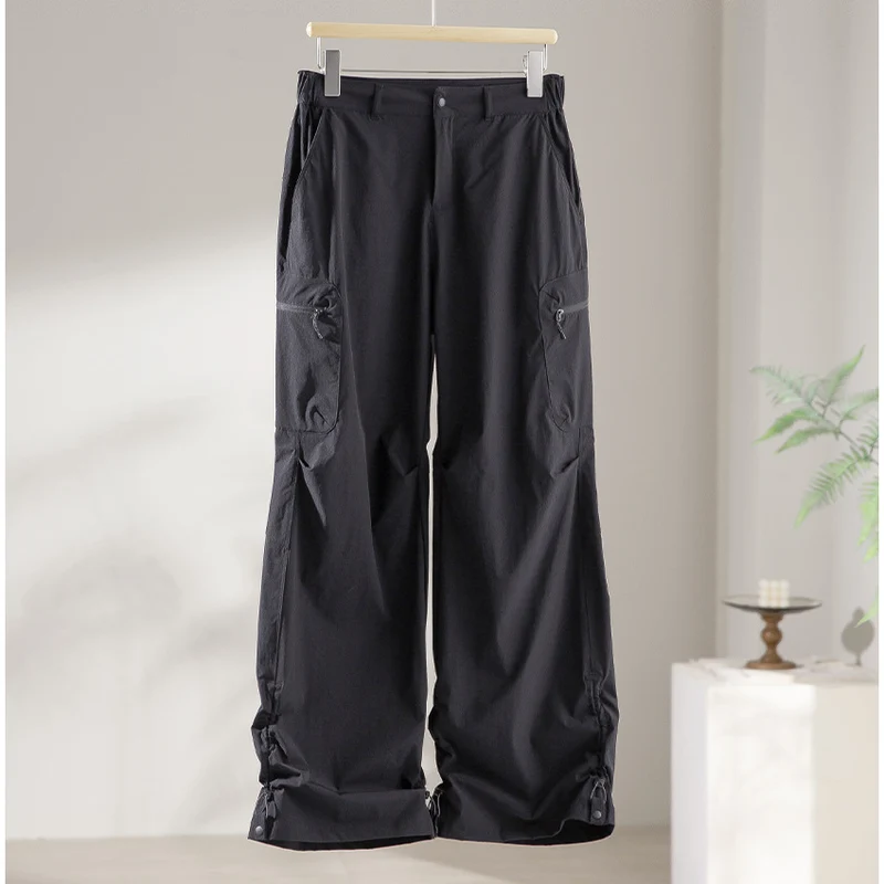 Damen Technische Weite Cargo-Hose mit verstellbarem Saum und Mehrfachtaschen Nord Taschen