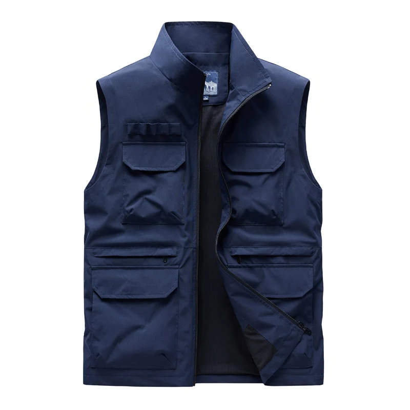 Herren Outdoor-Utilityweste mit acht Multifunktionstaschen, robustem Baumwollmix und Windschutzkragen Nord Taschen