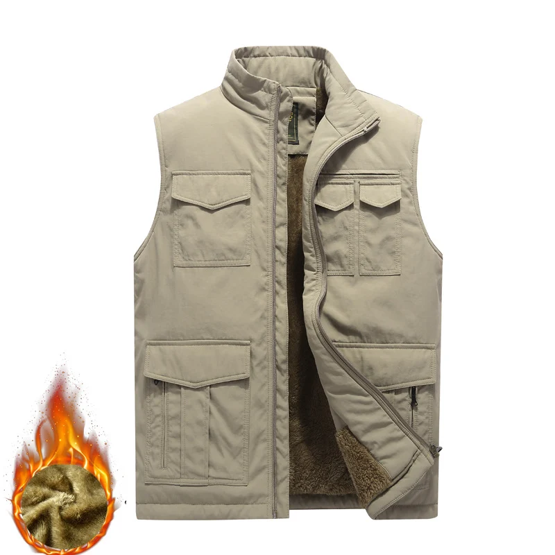 Herren Outdoor‑Utility‑Weste mit wärmendem Teddyplüschfutter und Mehrfachtaschen Nord Taschen