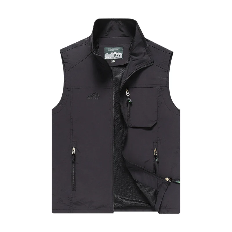Herren Outdoor-Utility-Weste mit Mesh-Futter, wasserabweisender Nylonoberfläche und Multifunktionstaschen Nord Taschen