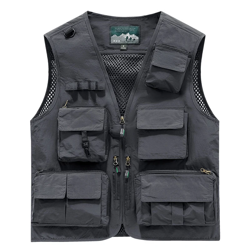 Herren Outdoor-Utility-Anglerweste mit atmungsaktivem Meshrücken und multifunktionalen Taschen Nord Taschen