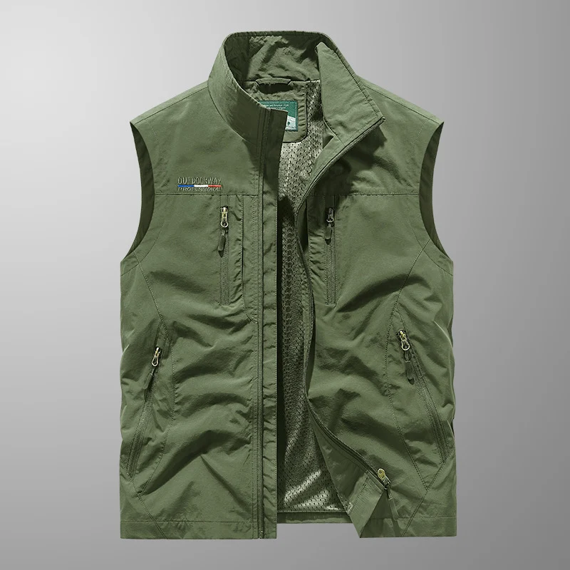 Herren Outdoor-Utility-Anglerweste mit atmungsaktivem Meshrücken und multifunktionalen Taschen Nord Taschen