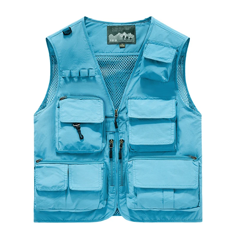 Herren Outdoor-Utility-Anglerweste mit atmungsaktivem Meshrücken und multifunktionalen Taschen Nord Taschen