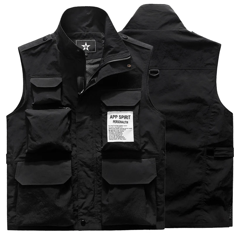 Herren Multifunktionale Utility‑Weste mit Mehrfach‑Taschen und Stehkragen Nord Taschen