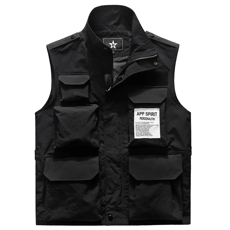 Herren Multifunktionale Utility‑Weste mit Mehrfach‑Taschen und Stehkragen Nord Taschen
