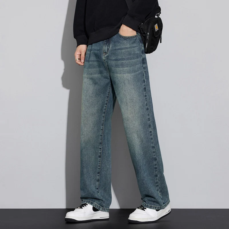 Herren Weite Denim-Jeans im Vintage-Look mit tiefer Leibhöhe und lässiger Passform Nord Taschen