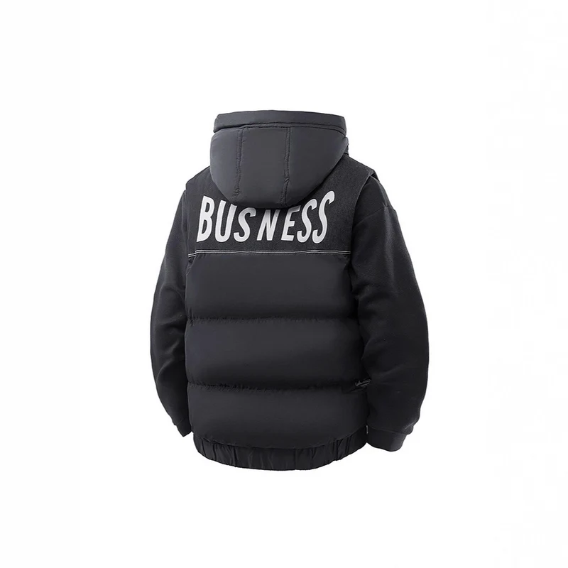 Herren Gesteppte Outdoor-Weste mit Kapuze, Cargo-Taschen und verstellbarem Saum Nord Taschen