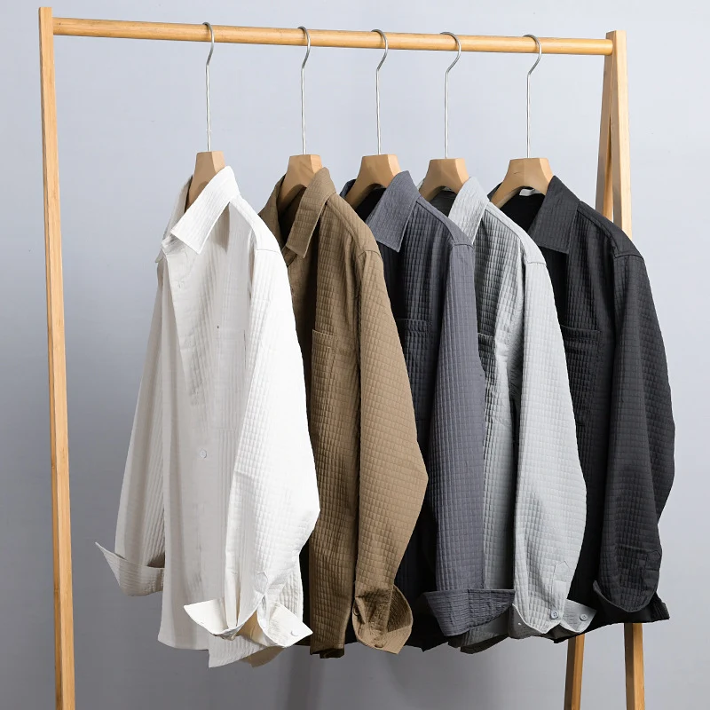 Herren Texturiertes Waffelstruktur-Overshirt mit Brusttasche und legerer Passform Nord Taschen