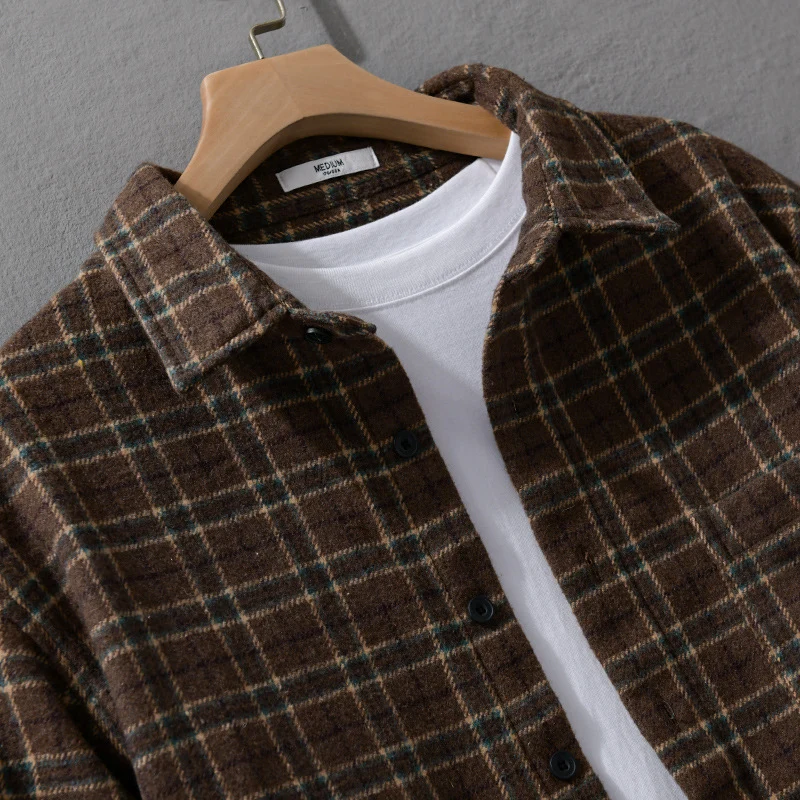 Herren Lockeres Flanell-Hemdjacken-Overshirt mit weichem Griff und aufgesetzter Brusttasche Nord Taschen