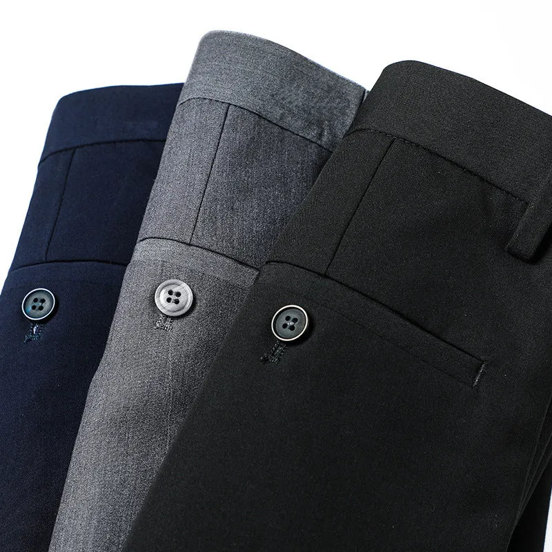 Herren Formelle Slim-Fit Anzughose mit Stretchbund und Bügelfalte Nord Taschen