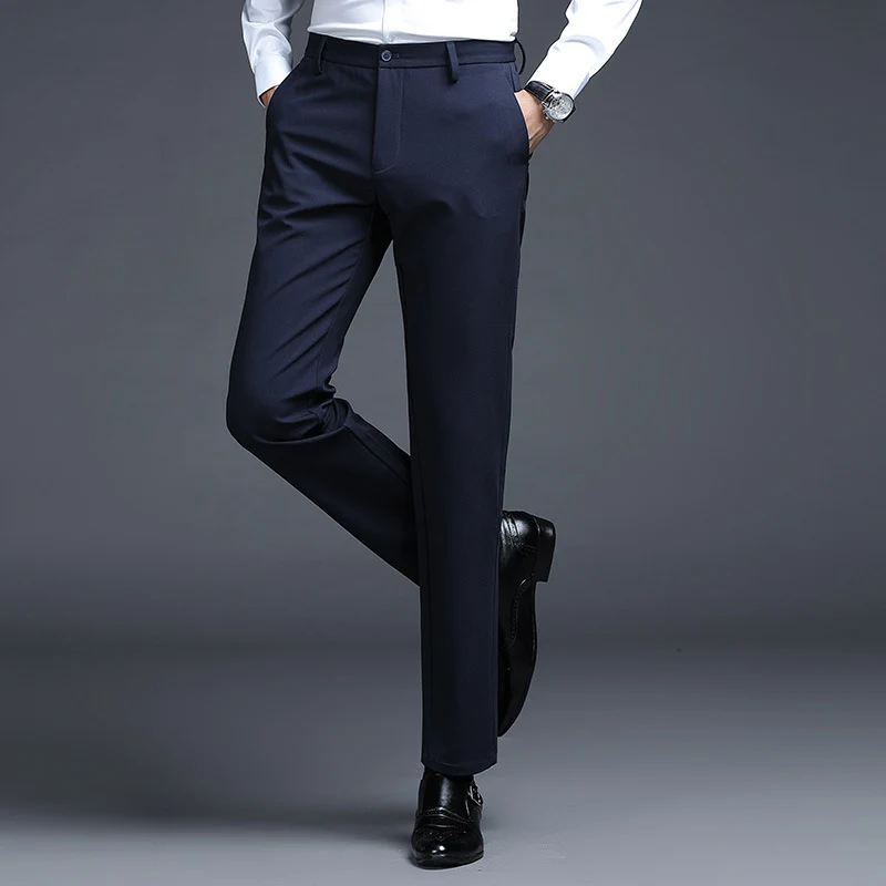 Herren Formelle Slim-Fit Anzughose mit Stretchbund und Bügelfalte Nord Taschen