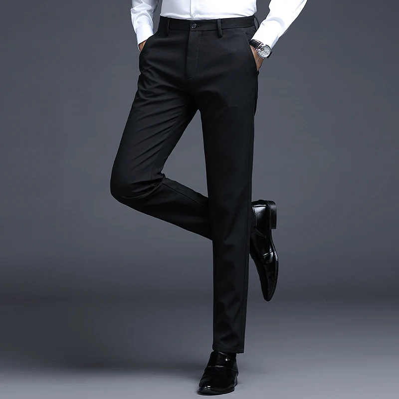 Herren Formelle Slim-Fit Anzughose mit Stretchbund und Bügelfalte Nord Taschen