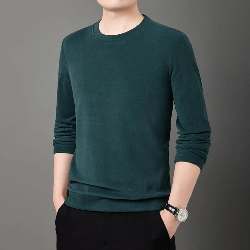 Herren Feiner Rundhals-Pullover aus leichtem Stretch-Strick mit schmaler Silhouette Nord Taschen