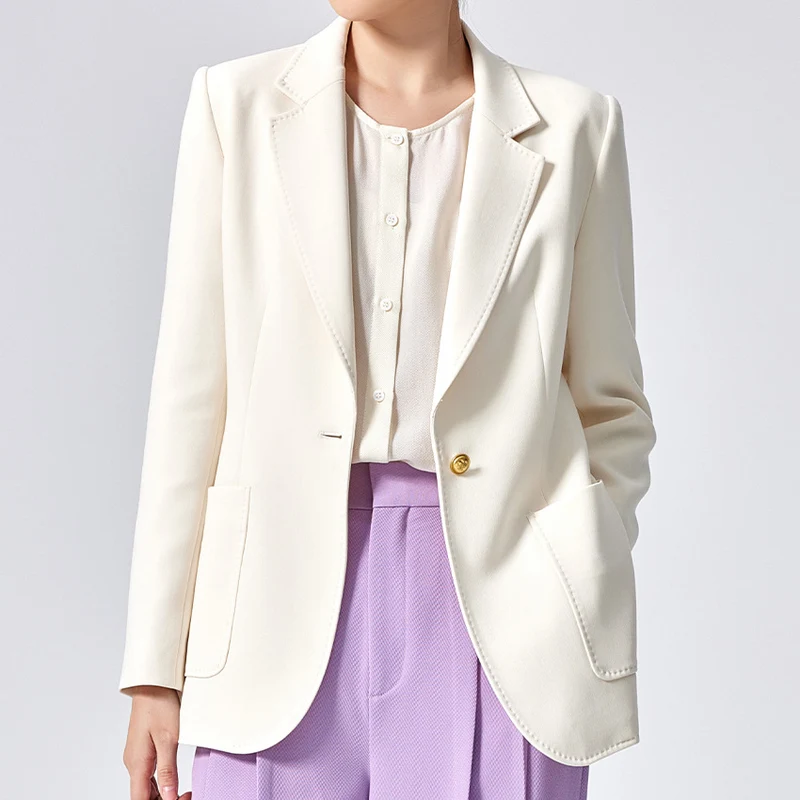 Damen Taillierter Longline-Blazer mit aufgesetzten Taschen, Ein-Knopf-Verschluss und leicht gerafften Ärmeln Nord Taschen