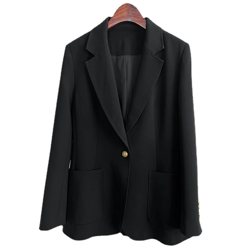 Damen Taillierter Longline-Blazer mit aufgesetzten Taschen, Ein-Knopf-Verschluss und leicht gerafften Ärmeln Nord Taschen