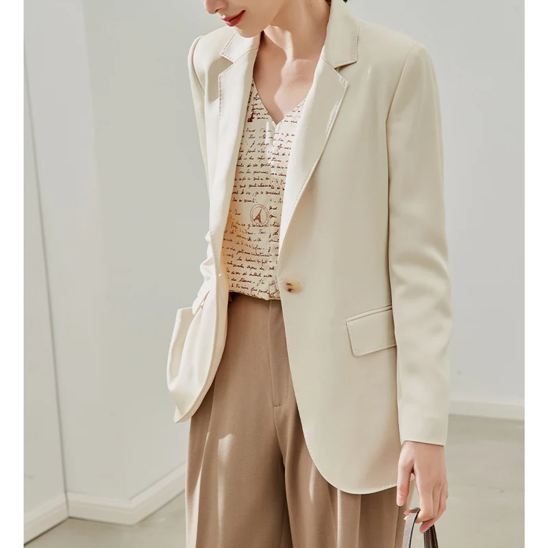 Damen taillierter leichter Ein-Knopf-Blazer mit Pattentaschen Nord Taschen