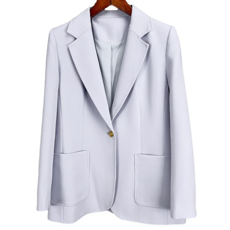 Damen Taillierter Ein-Knopf-Blazer mit aufgesetzten Taschen und schmalem Revers Nord Taschen