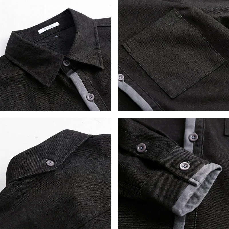 Herren Leichtes Baumwoll-Twill-Überhemd mit Brusttasche und Relaxed-Fit Nord Taschen