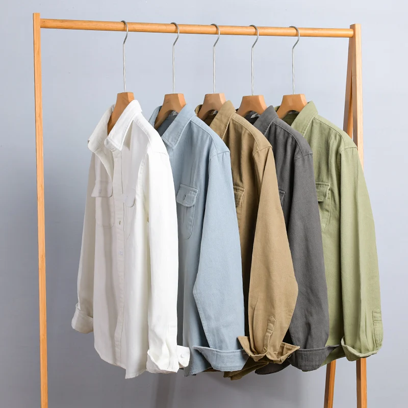 Herren Leichtes Baumwoll-Twill-Overshirt mit Brustklappen und Relaxed-Fit Nord Taschen
