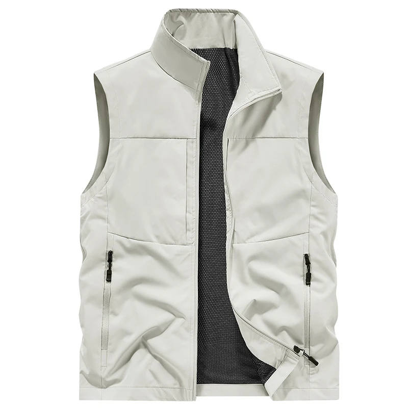 Herren Multifunktionale Outdoor-Weste mit winddichter Mikrofaser, Mesh-Innenfutter und verdeckten Reißverschlusstaschen Nord Taschen