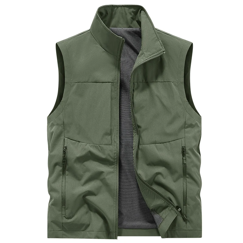 Herren Multifunktionale Outdoor-Weste mit winddichter Mikrofaser, Mesh-Innenfutter und verdeckten Reißverschlusstaschen Nord Taschen