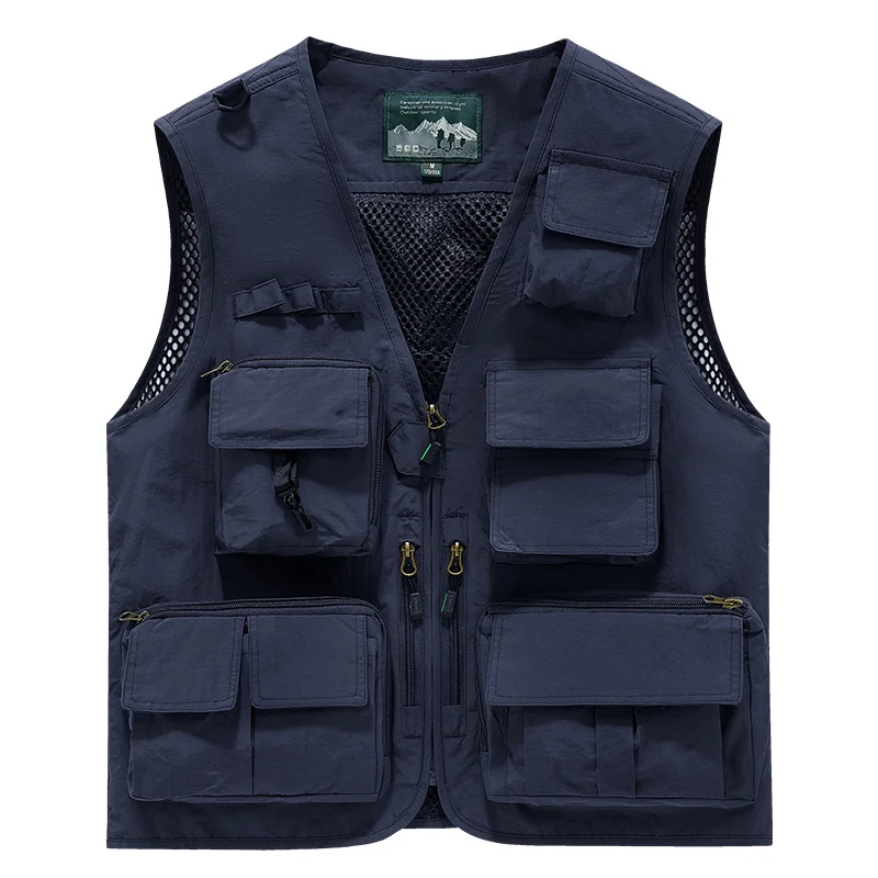 Herren Multifunktionale Outdoor‑Utilityweste mit Mesh‑Rücken, Mehrfach‑Fronttaschen und durchgehendem Reißverschluss Nord Taschen