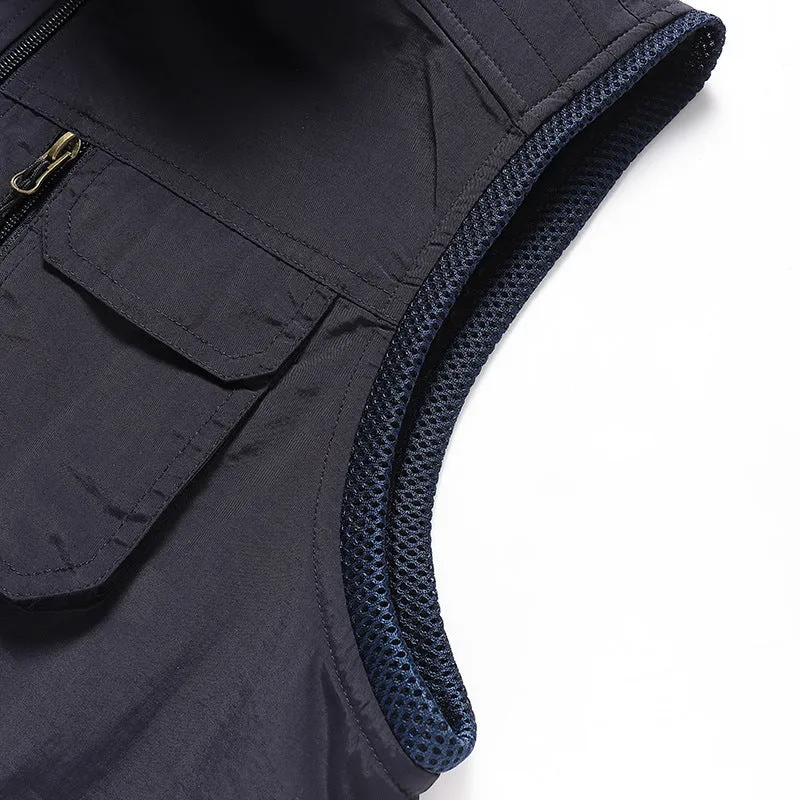Herren Multifunktionale Outdoor-Utility‑Weste mit Mesh‑Innenfutter und Mehrfachtaschen Nord Taschen