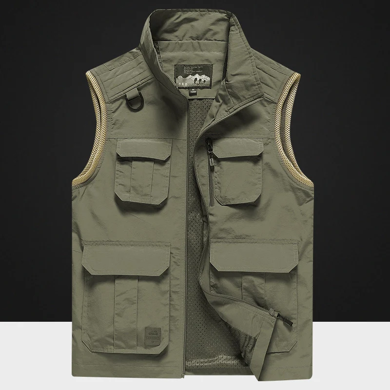 Herren Multifunktionale Outdoor-Utility‑Weste mit Mesh‑Innenfutter und Mehrfachtaschen Nord Taschen