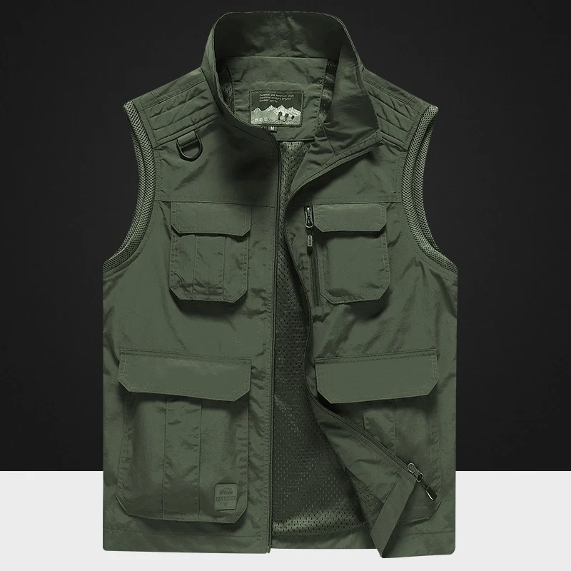 Herren Multifunktionale Outdoor-Utility‑Weste mit Mesh‑Innenfutter und Mehrfachtaschen Nord Taschen