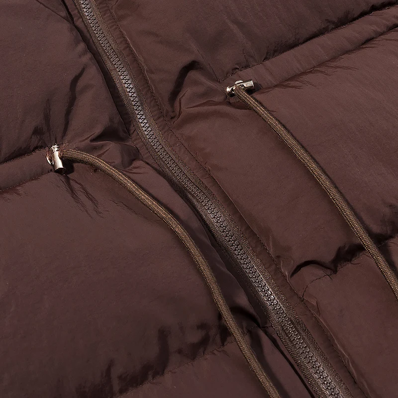 Damen Wattierte Pufferjacke mit Kapuze, taillierbarem Kordelzug und Zwei-Wege-Reißverschluss Nord Taschen