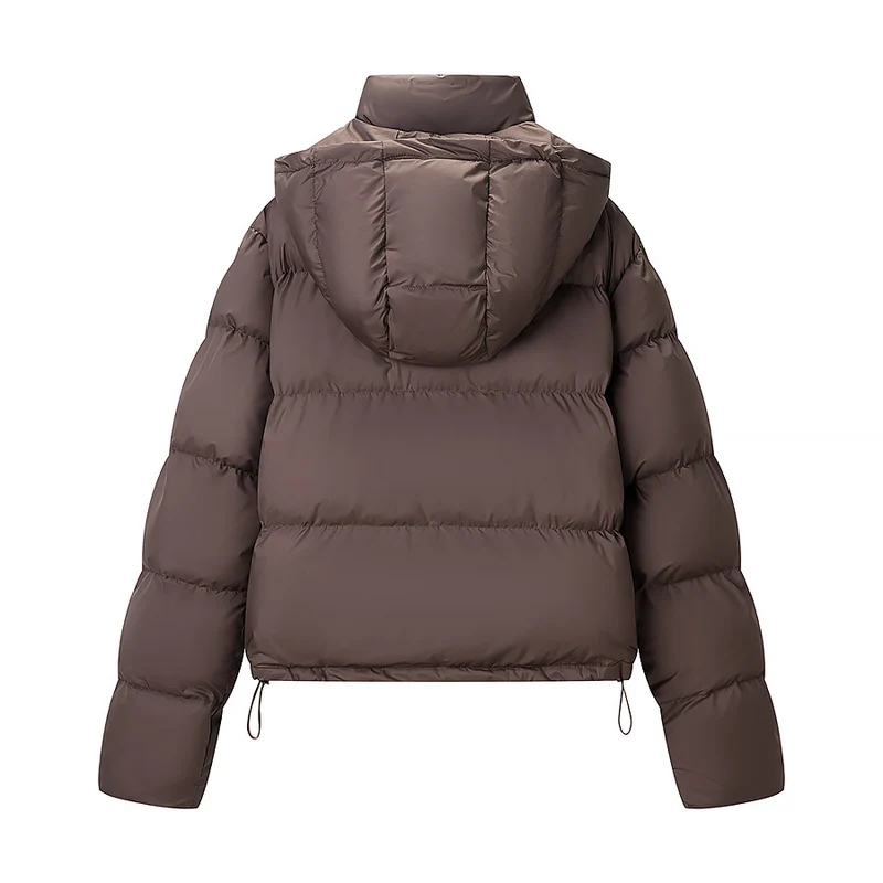 Damen Wattierte Daunenoptik-Steppjacke mit abnehmbarer Kapuze Nord Taschen