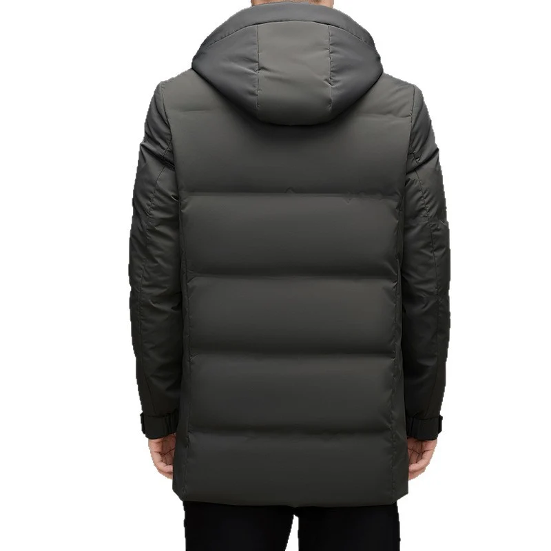 Herren Wattierte Kapuzen-Steppjacke mit verlängertem Schnitt und winddichter Membran Nord Taschen