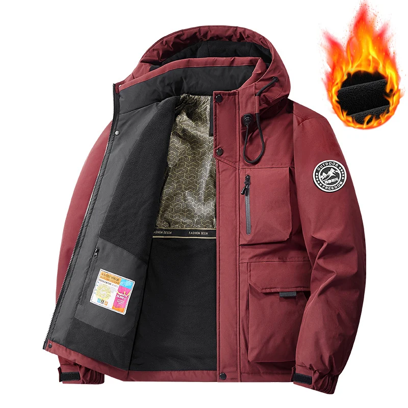 Herren Technischer Thermo-Parka mit Microfleece-Innenfutter und Utility-Taschen Nord Taschen