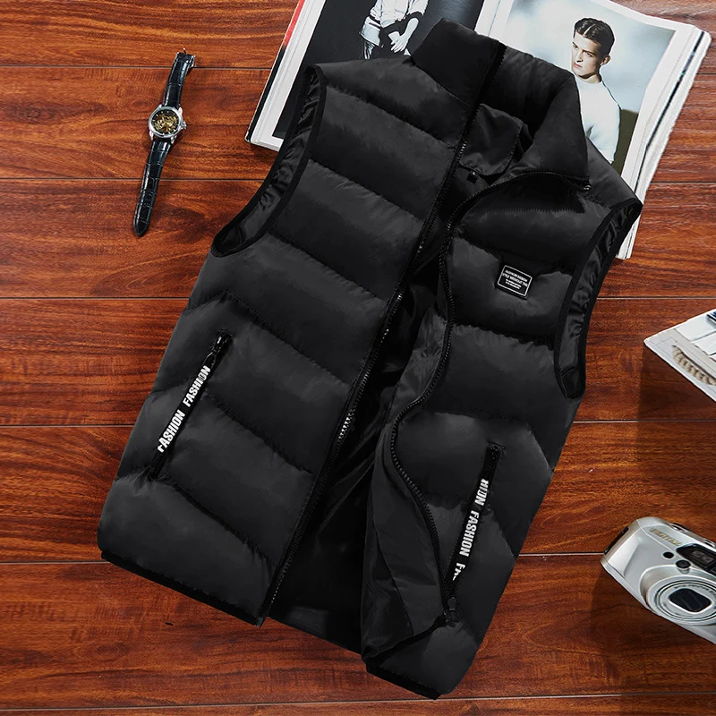 Herren Gepolsterte Ärmellose Thermoweste im urbanen Puffer-Look mit Stehkragen und Reißverschlusstaschen Nord Taschen