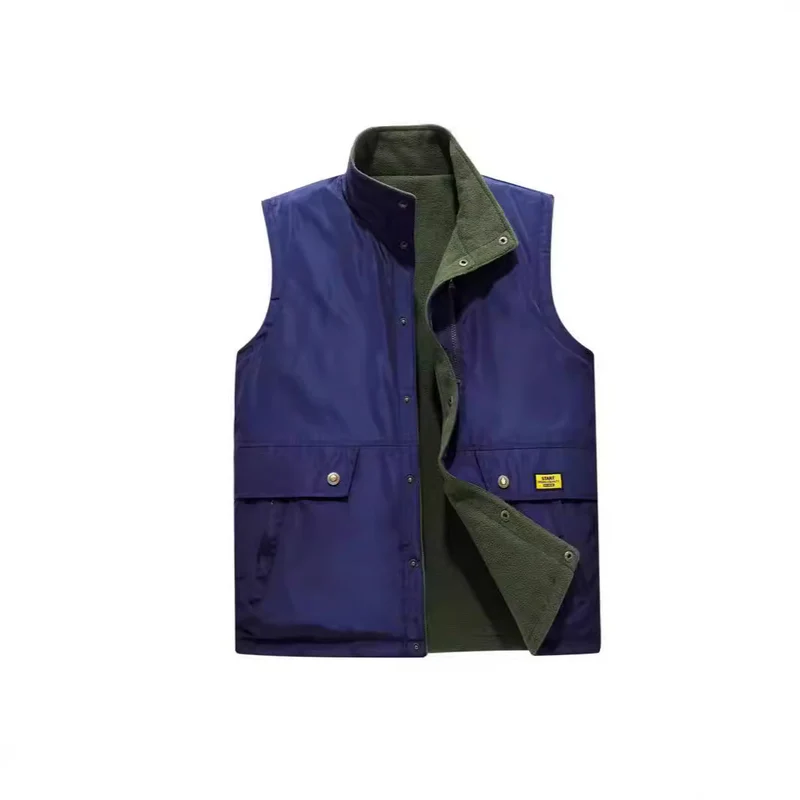 Herren Gefütterte Utility-Weste mit Fleece-Innenlage, Druckknopf‑ und Reißverschluss Nord Taschen