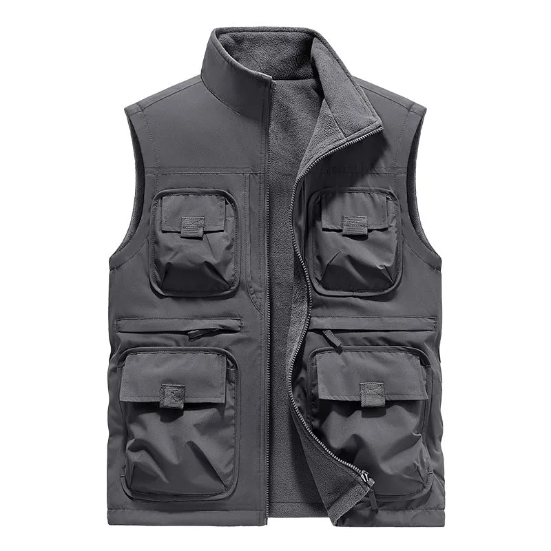 Herren Gefütterte Utility‑Weste mit Fleece‑Innenfutter und Mehrfachtaschen Nord Taschen