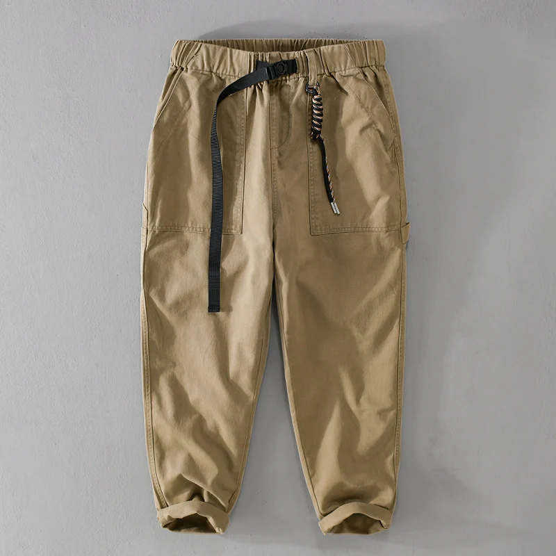 Herren Tapered-Cargohose im Utility-Stil mit gekrempeltem Saum und elastischem Bund Nord Taschen