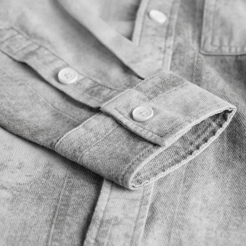 Herren Stonewashed-Denim-Überhemd im Vintage-Waschlook mit Brusttasche und Relaxed-Fit Nord Taschen