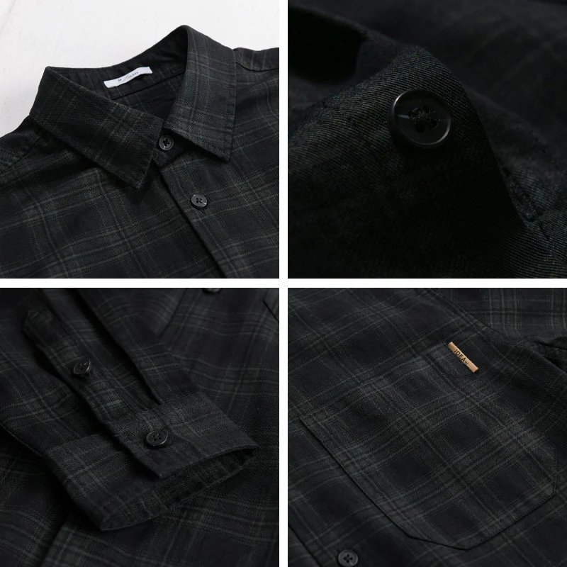 Herren Kariertes Hemdjacken-Overshirt aus leichtem Twill mit Brusttasche Nord Taschen