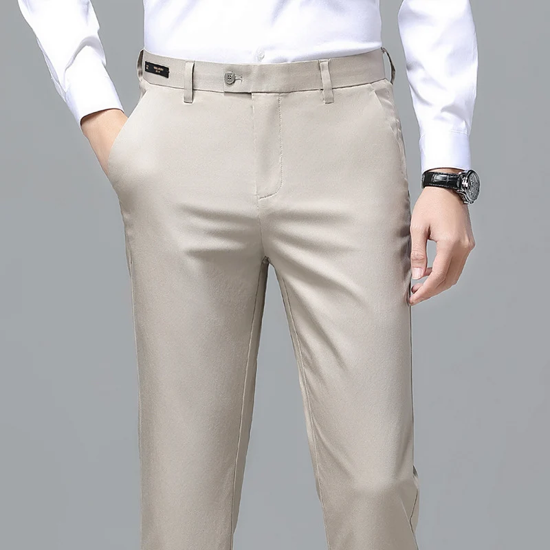 Herren Elegante Business-Chino mit Stretchkomfort und schlankem Bügelsaum Nord Taschen