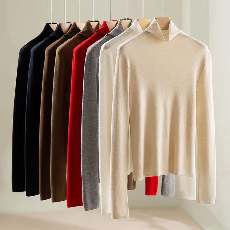 Damen Slim-Fit Feinstrick-Rollkragenpullover mit Stretch Nord Taschen